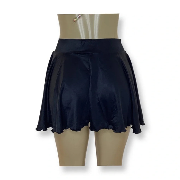 Zuliana Size M/L Black Y2K Lettuce Trim Skater Skirt Made in USA. New With Tags. - Picture 3 of 3